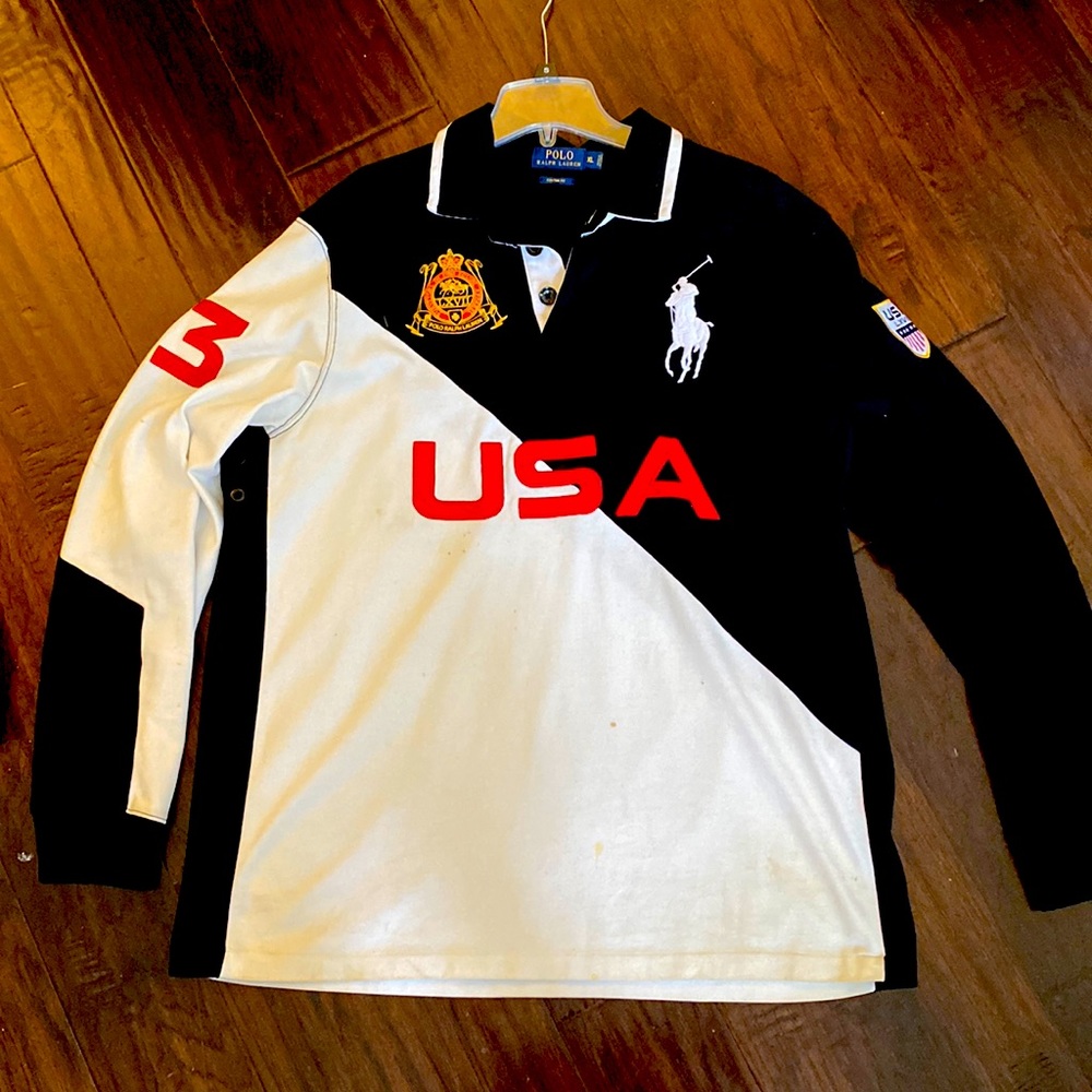 Polo by Ralph Lauren Black and White Long Sleeve Shirt
